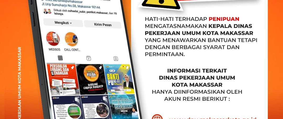 Kadis PU Makassar Imbau Masyarakat Hati -Hati Penipuan Gunakan Namanya